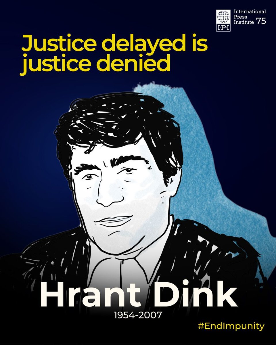 #Turkey: Murdered in 2007, justice for #HrantDink remains denied. In 2025, charges against seven suspects were dismissed due to the statute of limitations. The full chain of responsibility has never been exposed.

We call on  authorities to end impunity and deliver full justice.