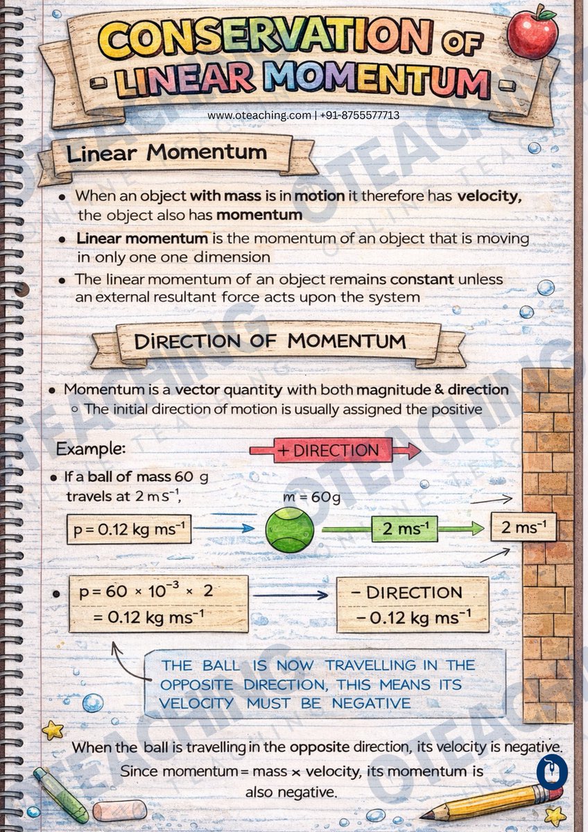 OTeachingGlobal's tweet photo. 📘 Physics made simple!
From velocity to momentum — understanding motion has never been this fun 🚀
Because in physics, direction matters! ➡️⬅️

Master the concept. 
[igcse, gcse, IB, A level, AS level, CBSE, icse, AP]

#learningmadefun #PhysicsMadeEasy  #oteachingglobal https://t.co/1ueoAibXif