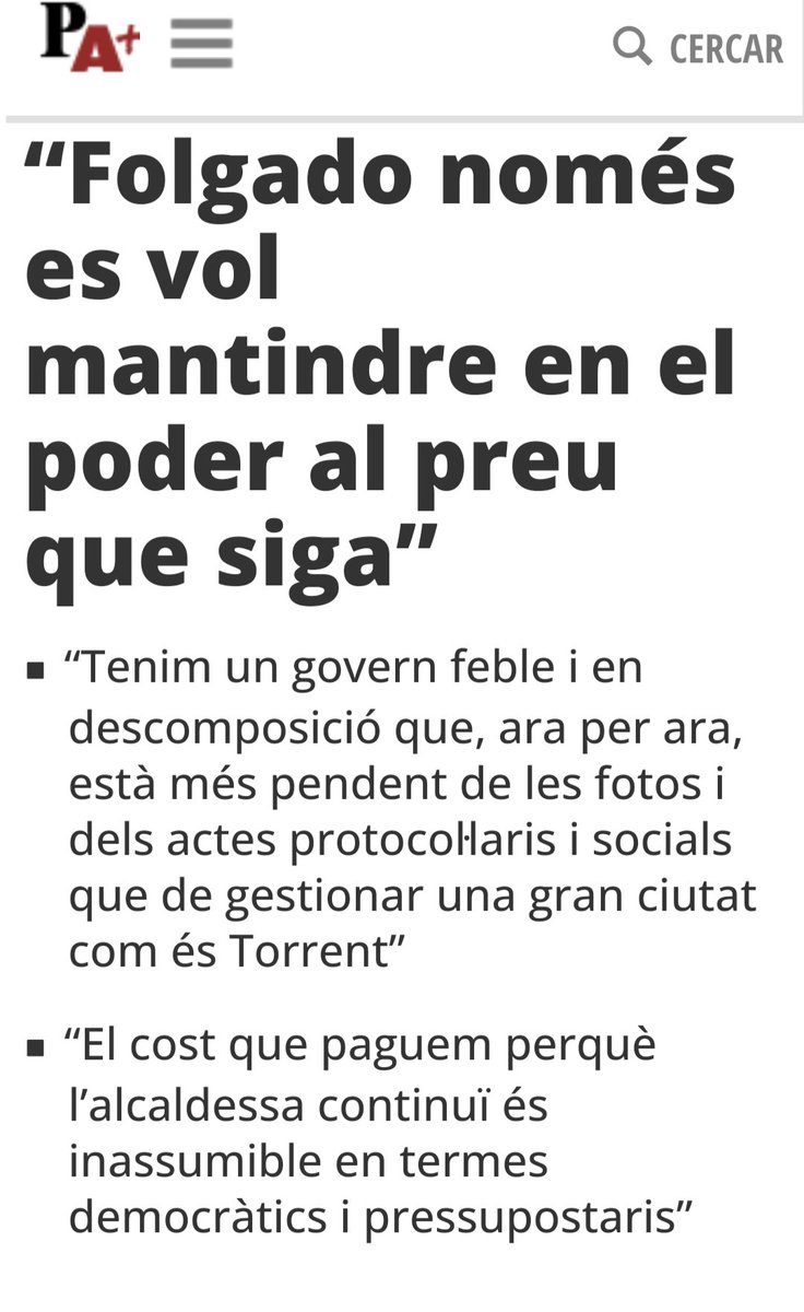 Ací vos deixe l'entrevista que m'ha fet <a href="/RicardChulia/">Ricard Chulià Peris🎗🏴‍☠️</a> per a El PuntAvui sobre el nostre treball durant la legislatura i com veig l'any i escaig que queda fins a les pròximes eleccions. 

Les nostres prioritats són clares: treball, esforç i honradesa.