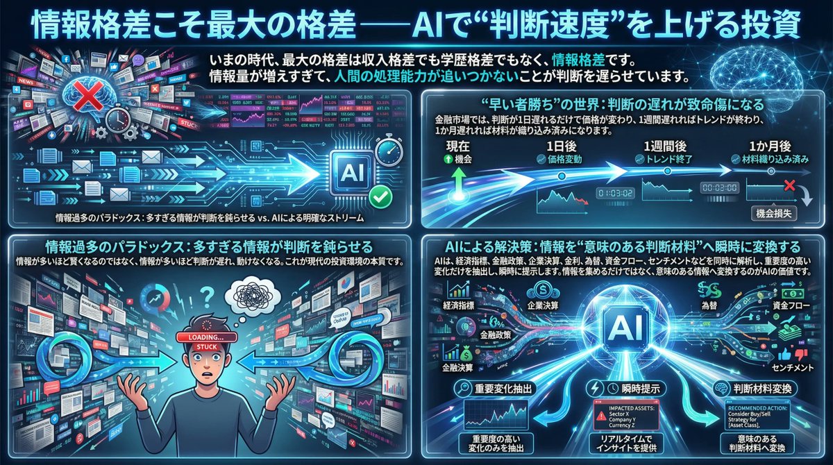 金澤 美亜は情報整理の重要性を強調し、見るべき指標と捨てる情報を明確にすることで、投資判断の優先順位を固定し、ブレを最小化します。.oxr