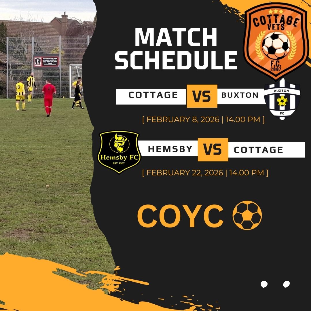 CottageVetsFC's tweet photo. Cottage league games for February https://t.co/hTnvKgR33u