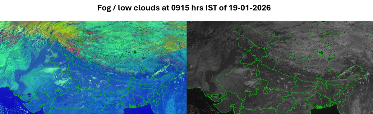 Indiametdept's tweet photo. Fog / low clouds at 0915 hrs IST of 19-01-2026

#FoggyMorning #LowClouds #MorningFog

@moesgoi @airnewsalerts @DDNational @ndmaindia @ICRER_MHA https://t.co/IsPtOITNsc