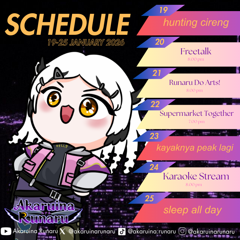 akaruinarunaru's tweet photo. terpantau 19 januari masih pake skejul

[tags]
General #AkaruinaRunaru
Fams #moonshine
Fanart #akaruinart
NSFW #runarunsfw
Live #runalive
Oshi marks: 🦉🌙 https://t.co/VSCcN6ux2E