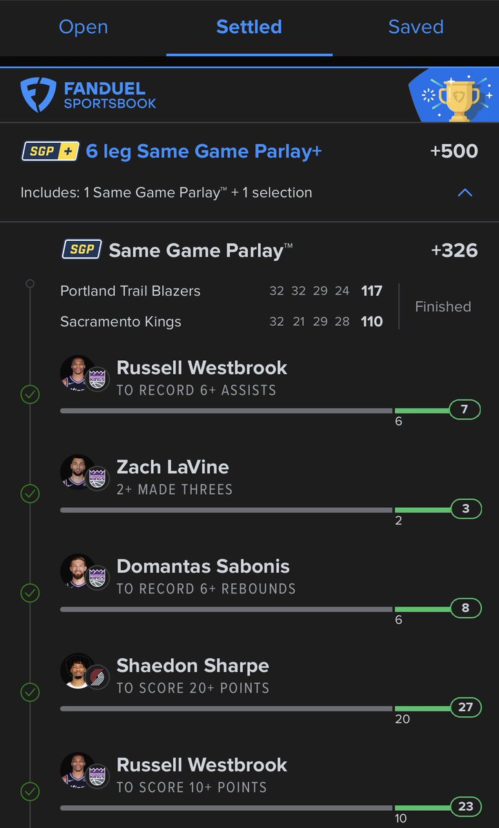 TjftInvestments's tweet photo. NBA night cooked 🔥 6-leg SGP CASHED with Westbrook stuffing the stat sheet, Sharpe going nuclear, and Luka splashing threes 💰
#NBA #NBABets #NBAGambling #SportsBetting #Parlay #SameGameParlay #SGP #FanDuel #BettingTwitter #GamblingTwitter #NBATwitter #Cashed #GreenSlip #RunItUp #BetSmart #Hoops #NBAHighlights #ViralBets