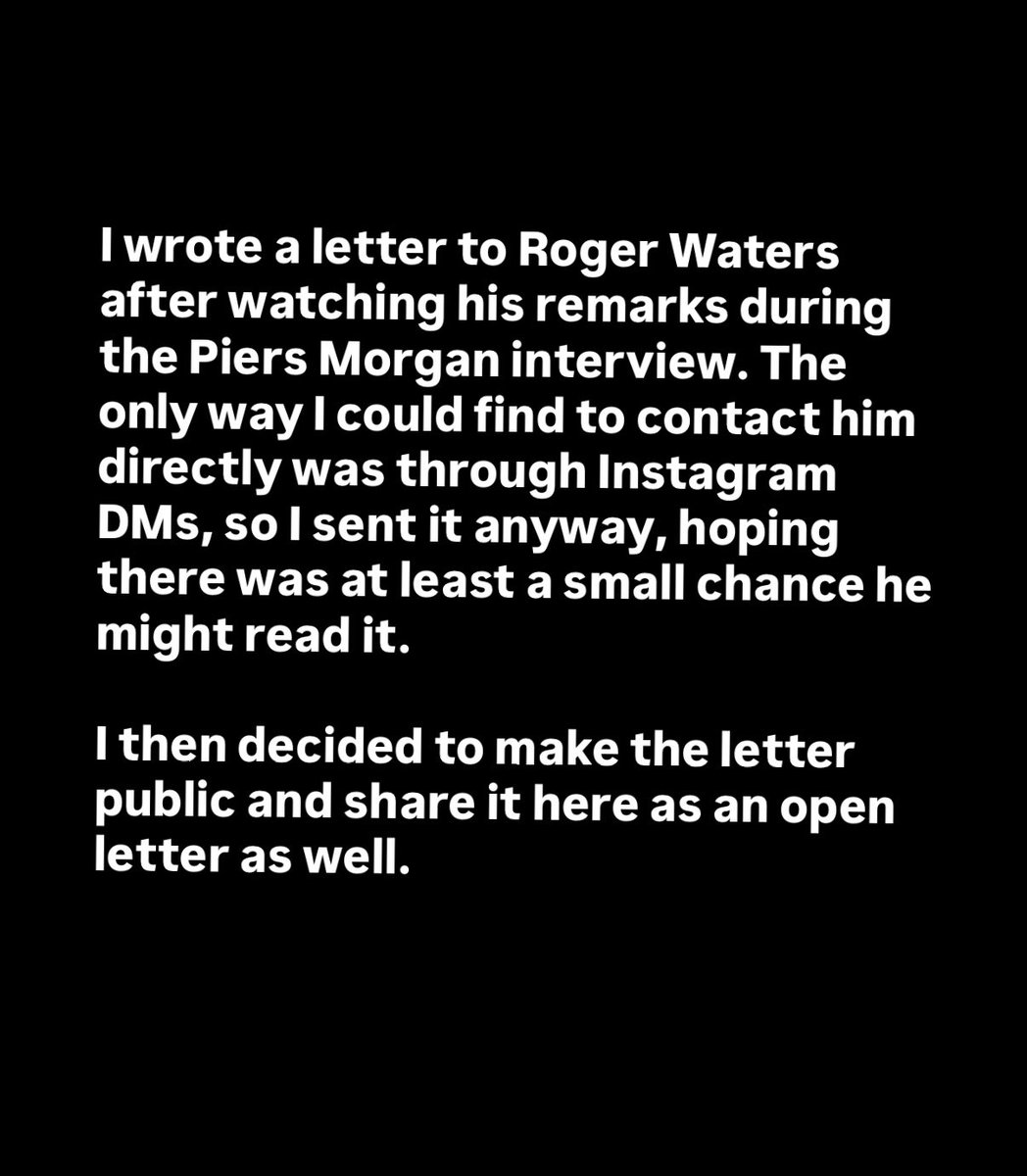 KasraRaMo's tweet photo. I wrote something for someone who was once my favorite artist, @rogerwaters 

I hope this somehow reaches him and that he reads it. https://t.co/wXUtrSxoVy