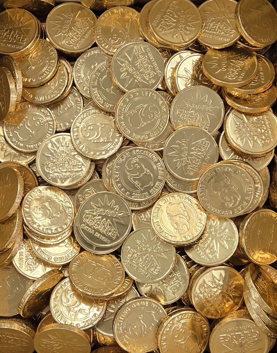残り僅か！】ジャグラー コインチョコ🍫🤡 ジャグラーファンに送る特別な一枚✨✨ あまーいチョコレートの香りと  ピカピカに輝くツノっちよGOGO柄の黄金のコイン🥰🥰 たくさん敷き詰めてみました～ 美しいです！😍🥳 詳細はツリーURLをクリック👇