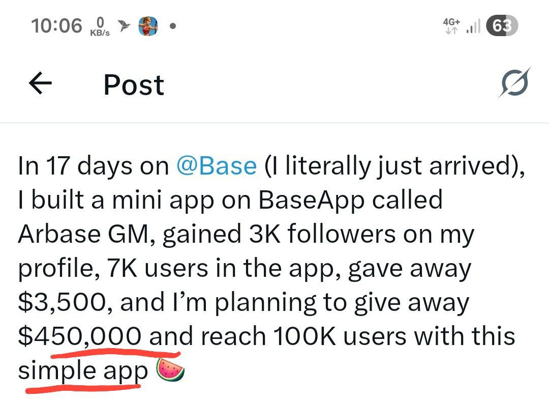 cryptowithdeba's tweet image. 🎁Arbase GM By Kingyru
💰Total 450,000$ Giveaway 
🎉For 100K User

▶️Register Here :- arbase.palette.finance/r/ae419122611f

- Daily GM (Free 1X Daily) 
- You Can Buy NFT 4$ ( Optional )
- Complete Task
- Done

#Airdrop #Base #arbase