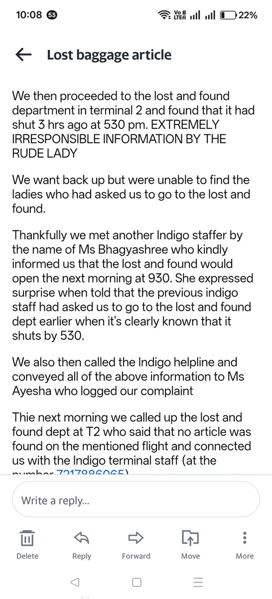 LadakSamir's tweet photo. @IndiGo6E
Thanks for nothing to India largest unresponsive &amp; uncaring airline. My daughter lost her squash racket 4 days ago, made multiple calls and a mail to #Indigo to no avail attaching the mail below, assuming this will also not be replied to
#CustomerExperience
#airline https://t.co/P9w7U9UHvS