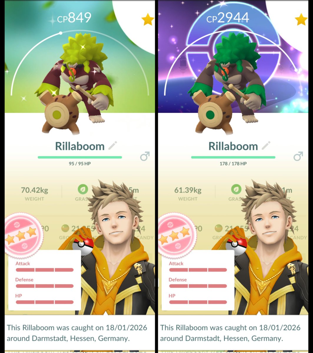 Grookey #PokemonGOCommunityDay 

🪝 1648
✨ 56
💯 12
BG: 77
XL: 2678
Incense ✅ 
Go+ ✅
AE: IB
SP: 5x
Dust: 830k
WB ✅✅✅
Balls 🔵🔴 
🌡️ 4°C
🚴

Great hundo haul cause of WB, really happy to get both, Shundo and background hundo 😍