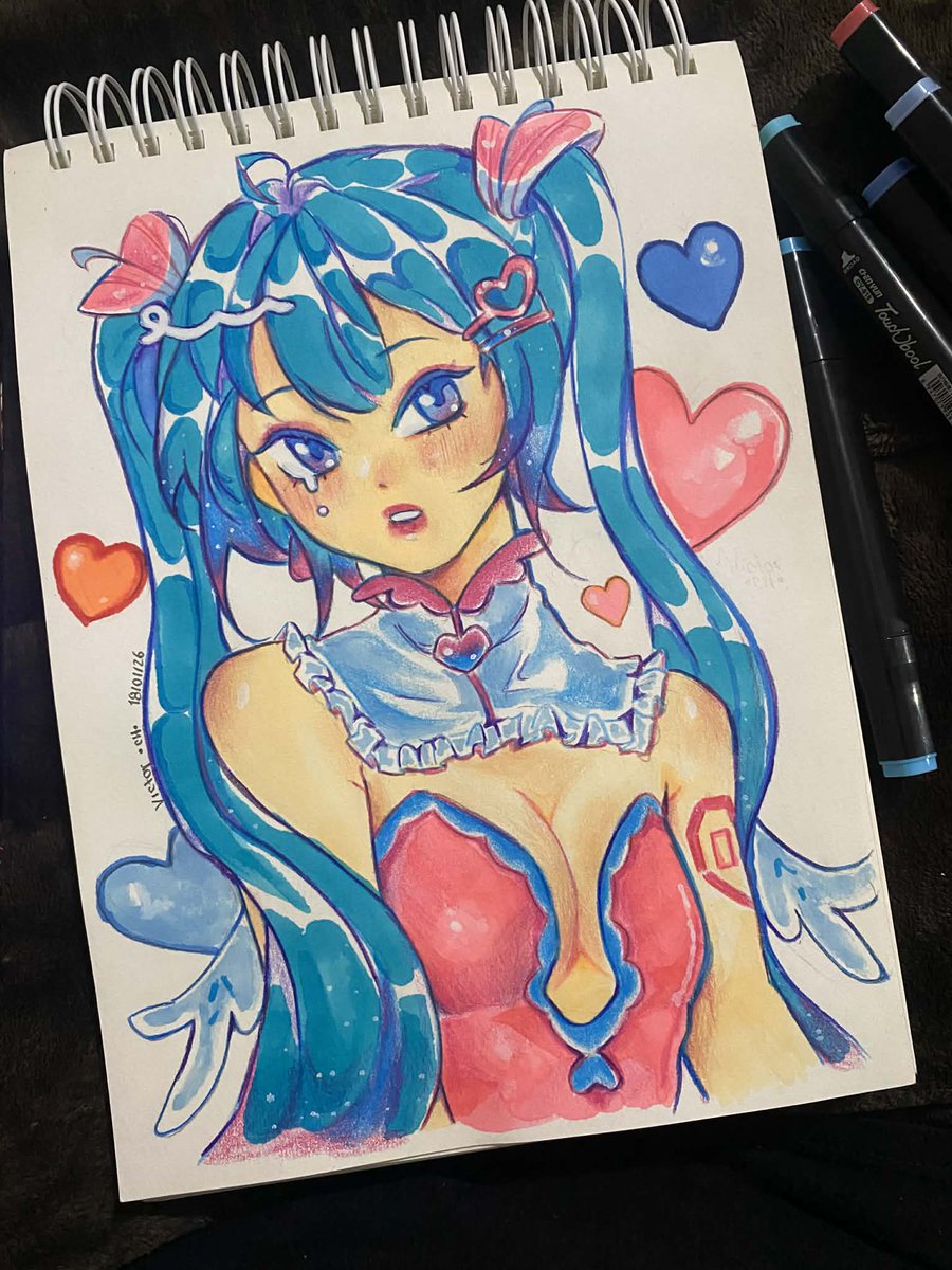 CH_Victor_'s tweet photo. Miku getting ready for Valentine's Day ❤️🫶

#mikuhatsune #fanart #art #dibujo #traditionalart https://t.co/uZdJPQ0bnm