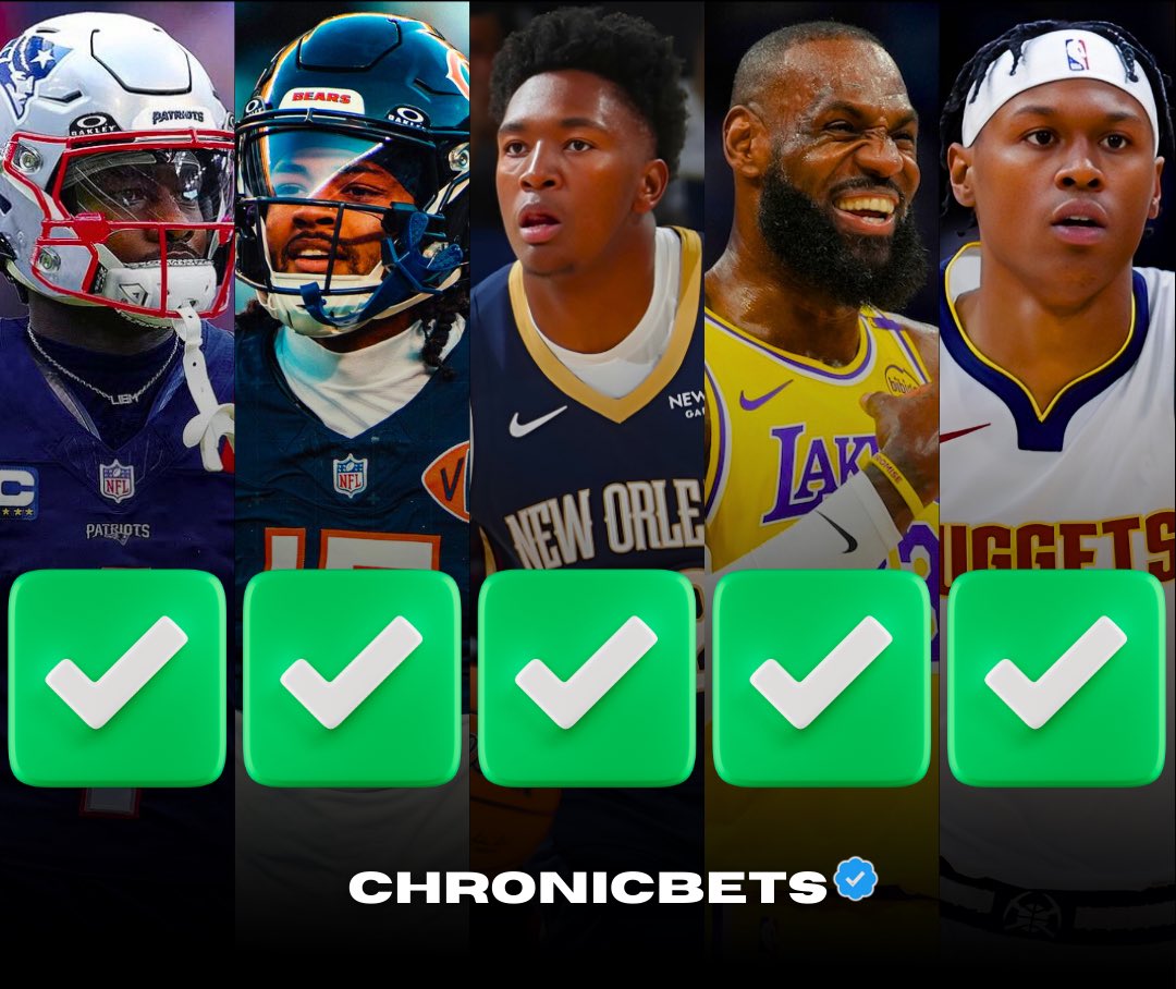 NFL/NBA Recap | 1/18

5-1 (+3.22u)💰

$10 to someone who LIKES+RTs!

✅ Stefon Diggs U50.5 Rec Yards
✅ Rome Odunze O32.5 Rec Yards
✅ Derik Queen U11.5 RA
✅ LeBron James U25.5 Points
✅ Peyton Watson U21.5 Points (Hedge)
❌ Peyton Watson O18.5 Points

DROP A ❤️ IF YOU TAILED