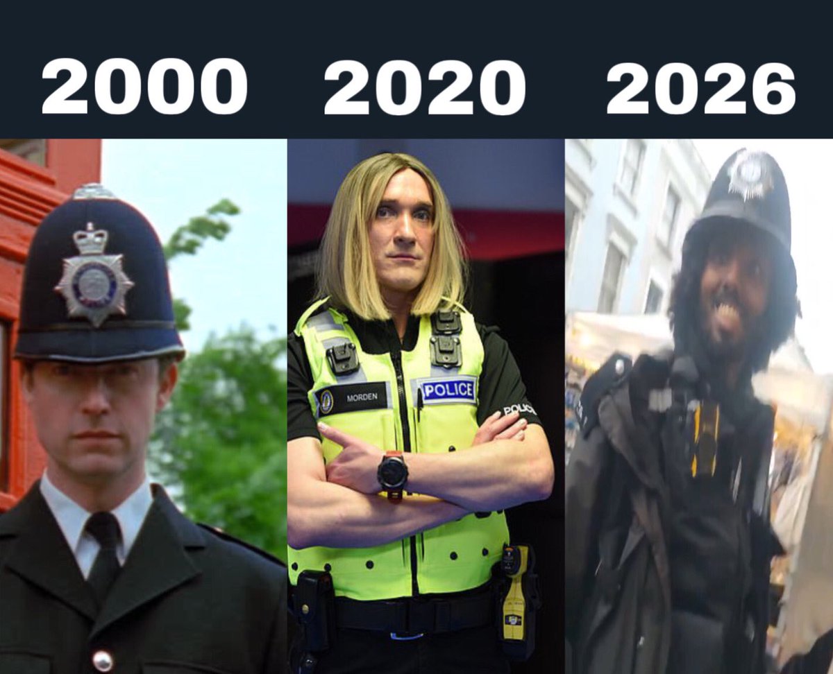 The rapid decline of the British police. 
What would Sir Robert Peel make of this clown show?