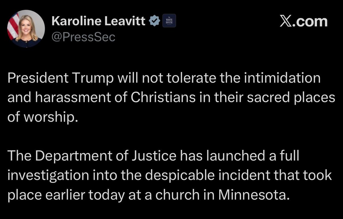 BaptistLeaders's tweet image. We are thankful to @PressSec for sharing this update from @realDonaldTrump and his assurances that the intimidation and harassment of Christians in their churches will not be tolerated! 

Christians are under attack from the radical Left and these lawless activists must be…
