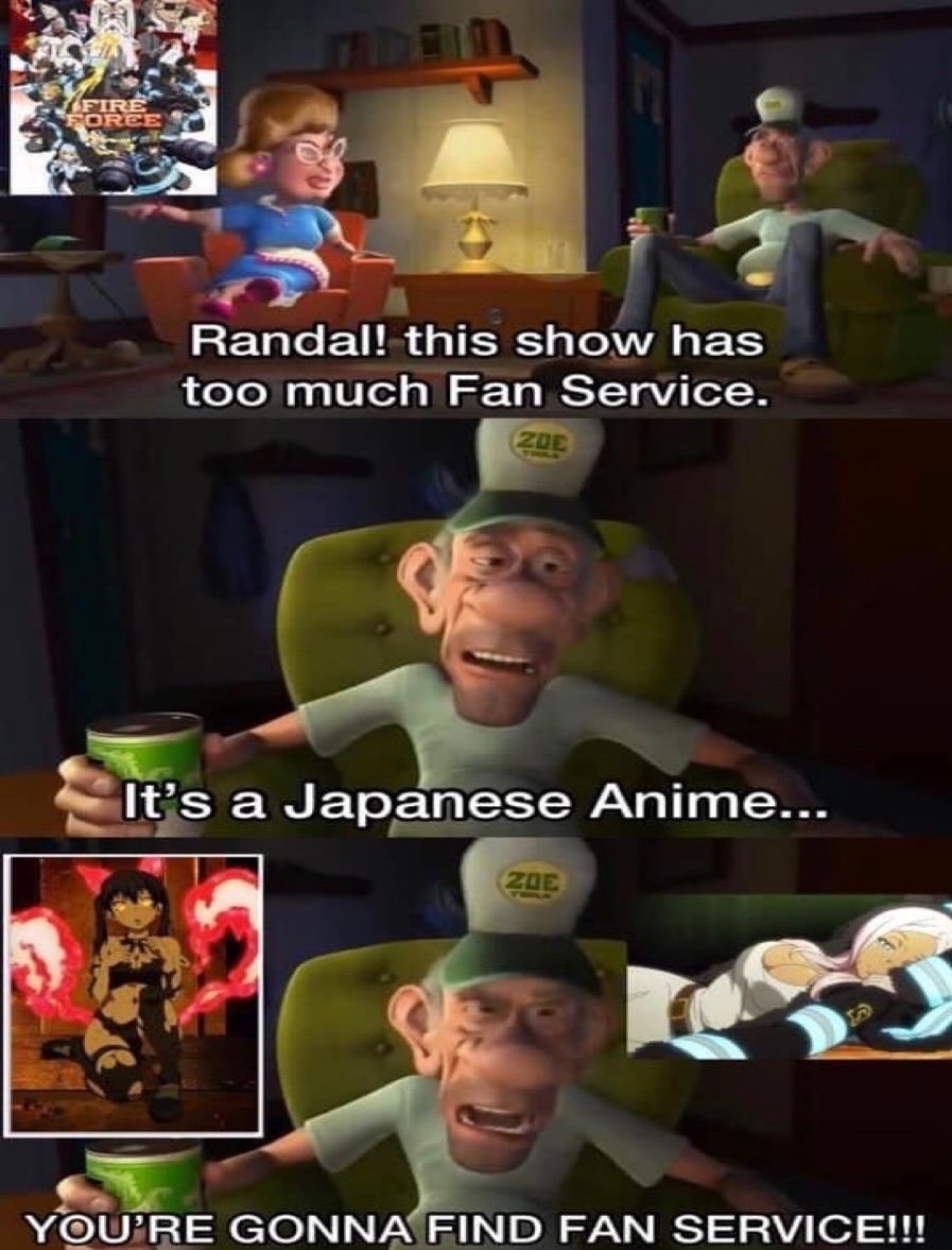 Quote retweets once again surprised why a anime would have male centered fanservice