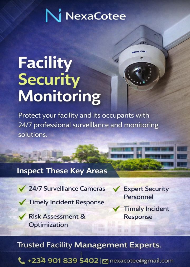 NexaCotee's tweet photo. Expert CCTV installation designed for modern facilities.

#NexaCoteeFacilities delivers clean, reliable security system installations that protect your people and assets—day and night.

 09018395402

 nexecotee@gmail.com

#NexaCoteeFacilities #CCTVInstallation #IntegratedFM https://t.co/CcEWp8xyy6