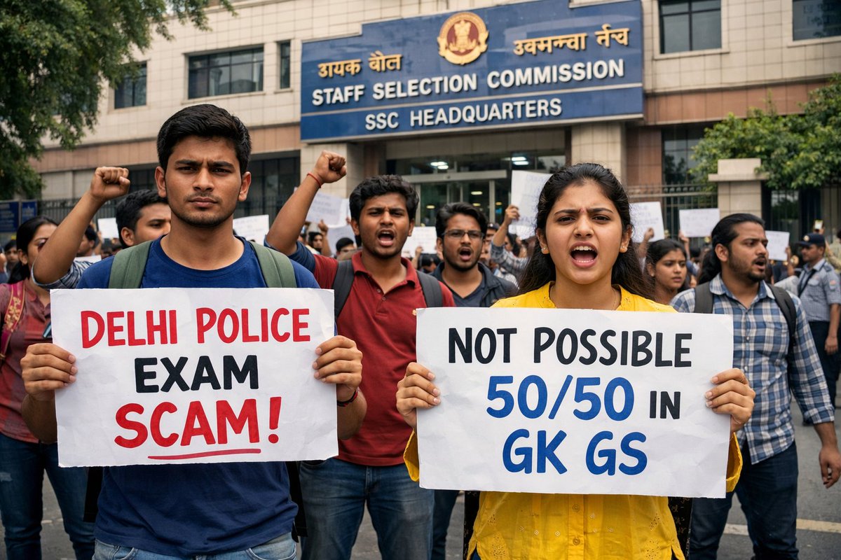 #Delhi_Police_Scam
#SSC_Cancel_DelhiPolice_Exam

#Delhipolice 2025 की परीक्षा जो देश के विभिन्न सेंटरों पर हुई किंतु exam में धांधली हुई है, जिससे मेधावी छात्रों को नुकसान पहुंचा है।

 जारी हुई उत्तर कुंजी के हिसाब से GS में 50/50 अंक भी प्राप्त हुए है, जो सामान्यतः संभव ही नहीं