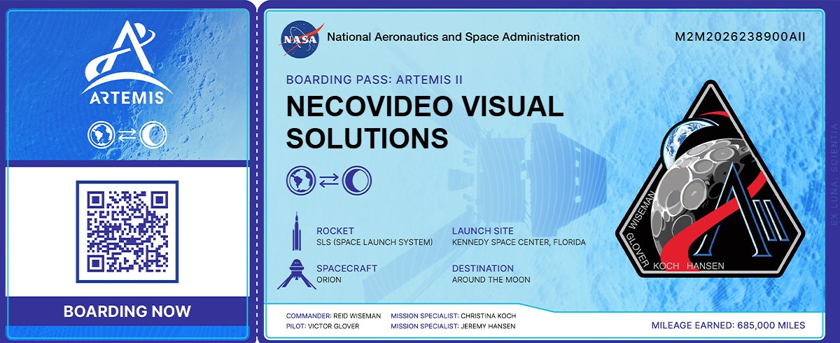 nvslive's tweet image. NVSでもArtemisIIのボーディングパスゲットしました！
名前が月を周回することになります。

まだ、応募出来ますよ！