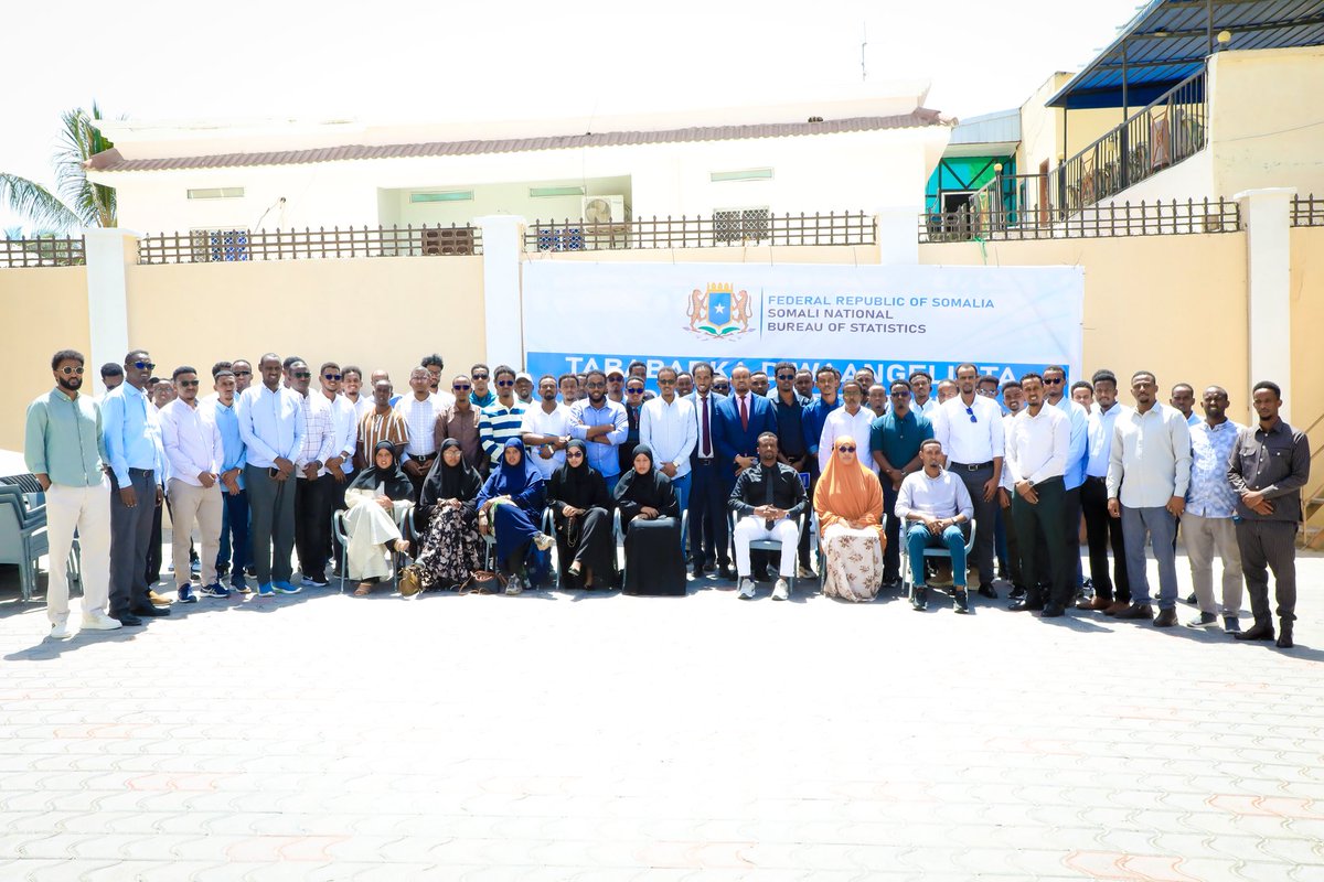 NBS_Somalia's tweet photo. Somalia National Bureau of Statistics launches MICS7 Household Listing Training in Mogadishu, bringing together 100 participants from Federal Government & Federal Member States. The four-day training strengthens technical capacity in household listing, GPS mapping and digital data collection to establish a reliable sampling frame for the survey.

This critical phase ensures generation of accurate, nationwide, high-quality data on the well-being of women and children, supporting evidence-based planning, national policy formulation, the National Transformation Plan and monitoring progress towards Sustainable Development Goals. @AbdisalamHumbul @abdirahm_omar