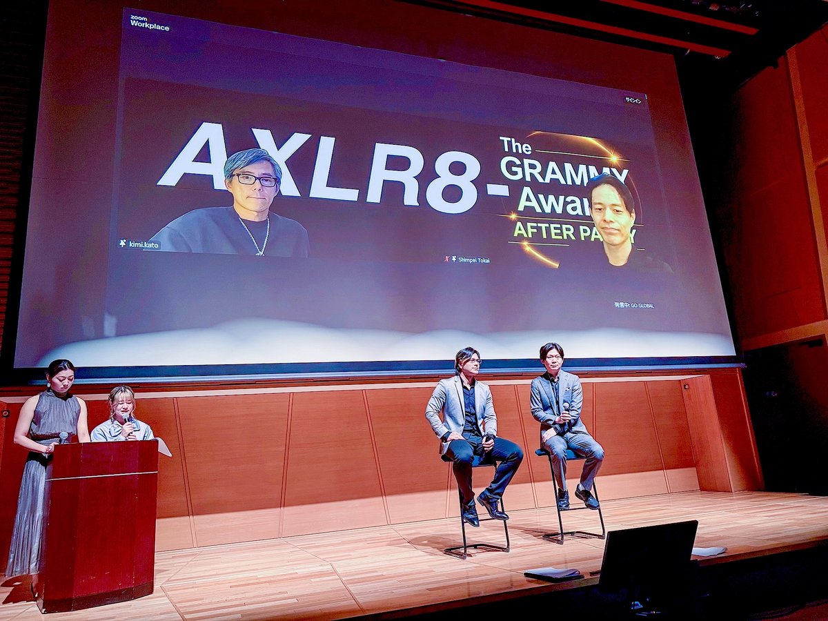 AKASHI_bless4's tweet photo. AXLR8-G の発表を Naoさんと無事に終えることができました
パネルトークには Katoさん 東海さんにもご参加してくれました

日本がグラミーの舞台で正当に評価され
そして受賞できる未来を目指して
本気で積み重ねていきます

世界を本気で見据えるチームの一員として
挑戦に参加できるの光栄に思います https://t.co/h0pWPQyPoj