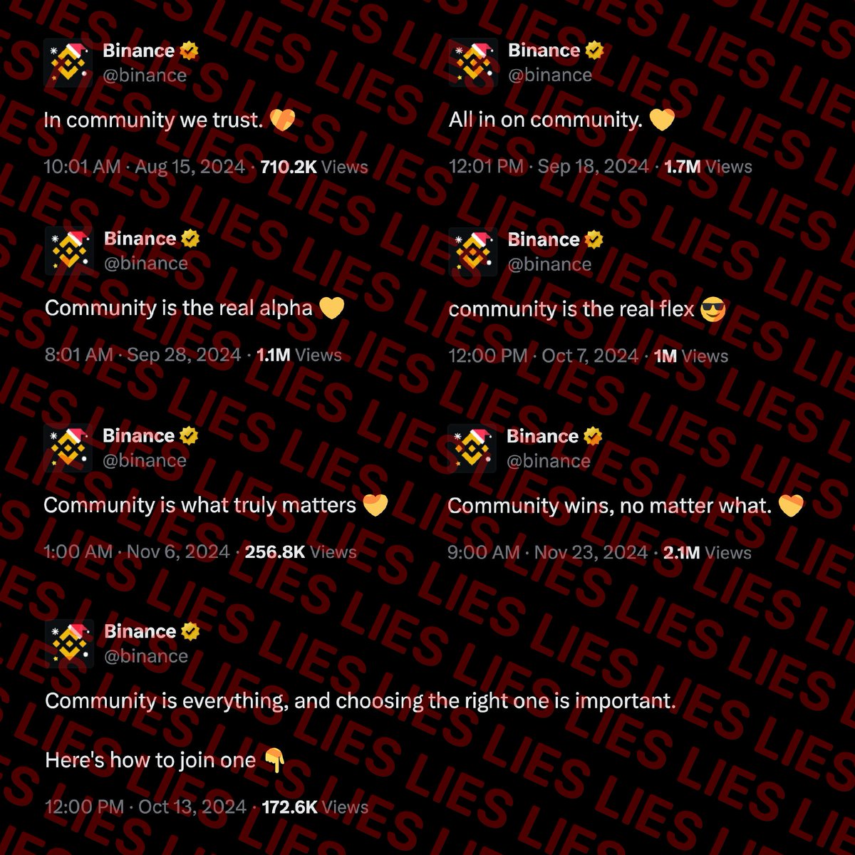 LeonidasNFT's tweet image. There is a memecoin currently spot listed on @binance that only has 48 mentions on X in the past 24 hours

Meanwhile $DOG has 8,713 mentions on X in the same time period yet Binance will not even give $DOG a futures listing???

Binance is rigged!!!!!!!!!!!!!!!!!!!!!!!!!!!!!