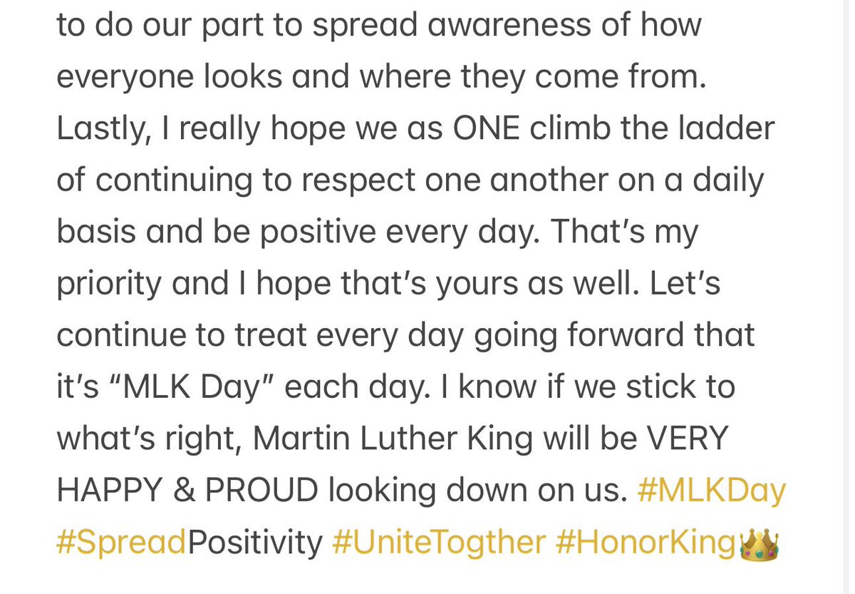 alexreich123's tweet photo. I hope you all take the time to read. #MLKDay #SpreadPositivity #UniteTogether #HonorKing👑 https://t.co/WgPMAgBuKk