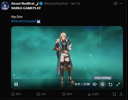 VarkaLucky's tweet image. Are we good? Varka hit 2.2M views in just 4 days...