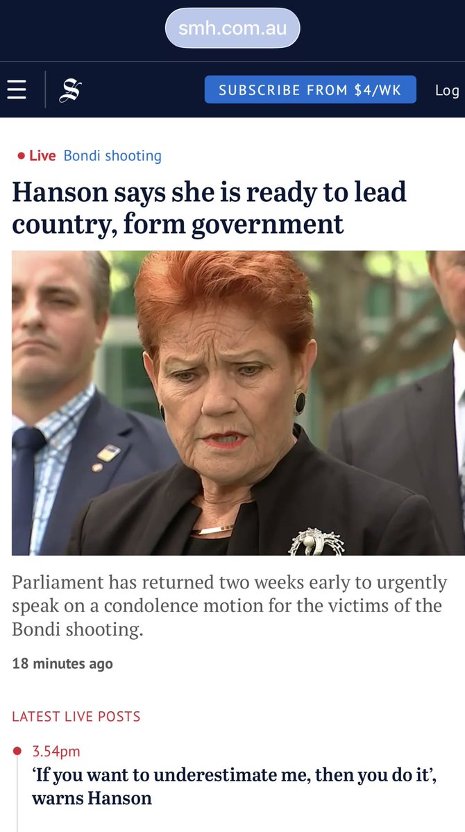 Lisa9Sophia's tweet image. Pauline Hanson is ready to lead the country 

If there’s a fair and honest election, and that’s a big IF, the way things are going - she will be Prime Minister 

Ironically the most popular leader in the country is barred from Parliament. Why? For warning Australians about…