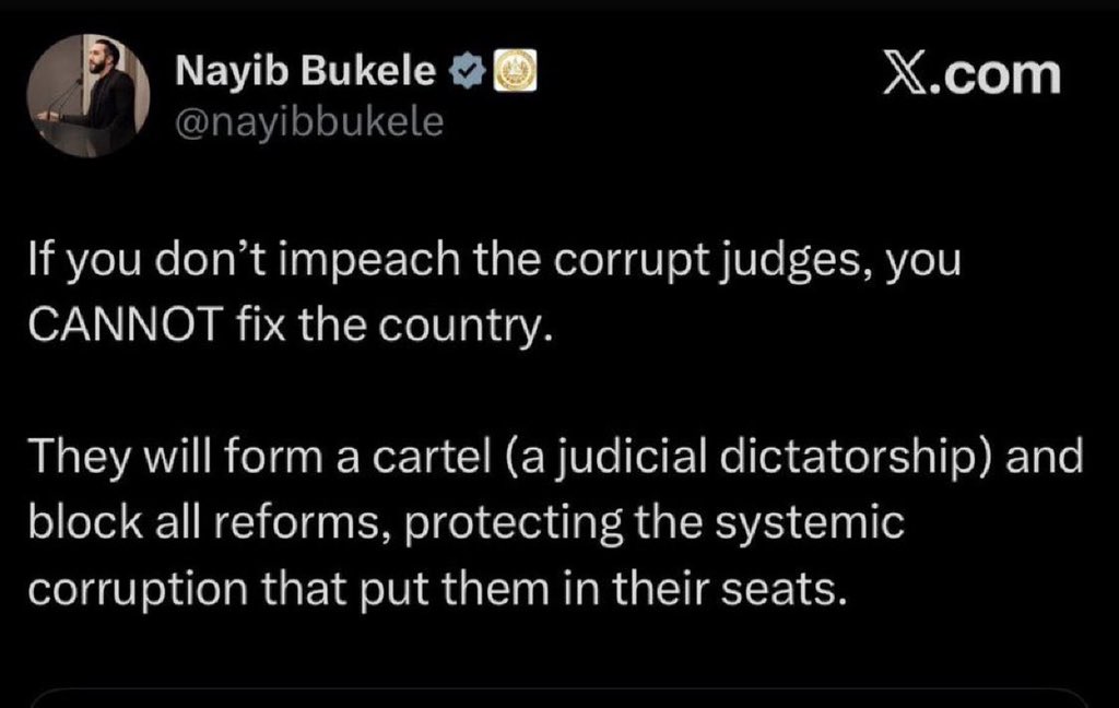 <a href="/EndWokeness/">End Wokeness</a> Bukele tried to warn us.

He banned Soros from El Salvador, and impeached all the judges that Soros planted there.

If we don't follow Bukele's lead, we will lose this country.