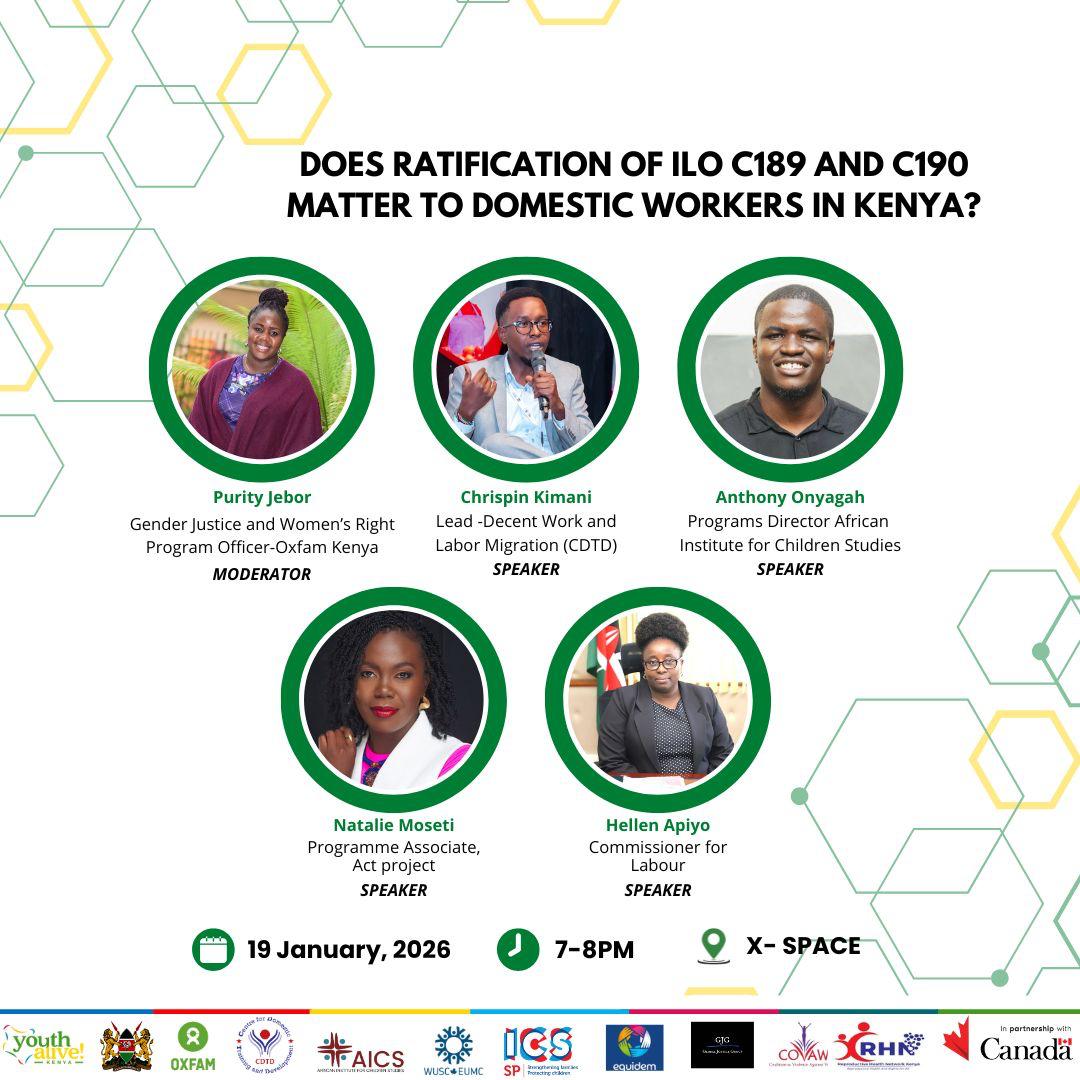 Domestic workers hold our homes together, yet the law still looks away.

ILO C189 says domestic work is real work deserving dignity and rights.
 ILO C190 draws a red line: no violence, no harassment, no excuses , even behind closed doors.
This is not charity.
It is justice.
🗓