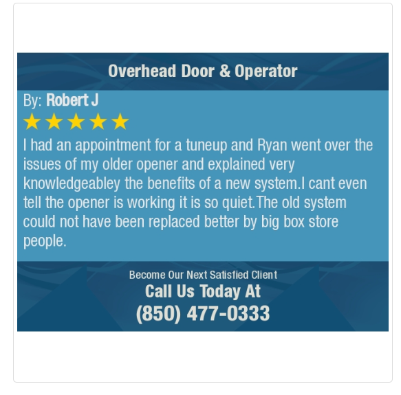 Your convenience matters. We take care of your garage door in the most safe and efficient way possible.

Pensacola Overhead Door &amp; Operator
Garage Door Repairs in Pensacola
bit.ly/2N2MybW