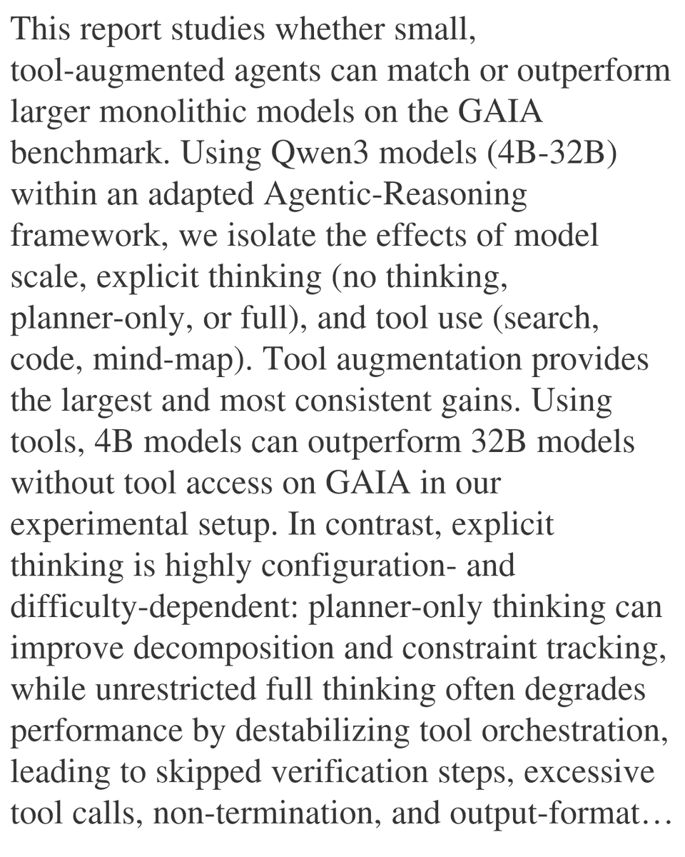 Can Small Agent Collaboration Beat a Single Big LLM?

Agata Żywot, Xinyi Chen, Maarten de Rijke
arxiv.org/abs/2601.11327 [𝚌𝚜.𝙼𝙰]