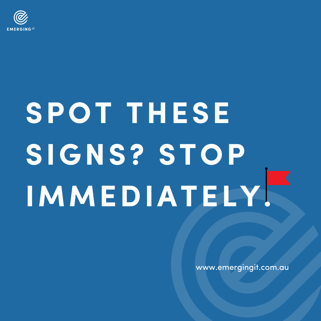 EmergingITAus's tweet photo. 🚩 Spot these signs? Stop immediately.

Refund scams often include:
• unexpected contact about a charge
• pressure to act fast
One red flag is enough. You don’t need proof, just pause.

Need cybersecurity awareness training for your business? Let’s talk https://t.co/PfYOGYe6FP https://t.co/IjoaLwZL5U