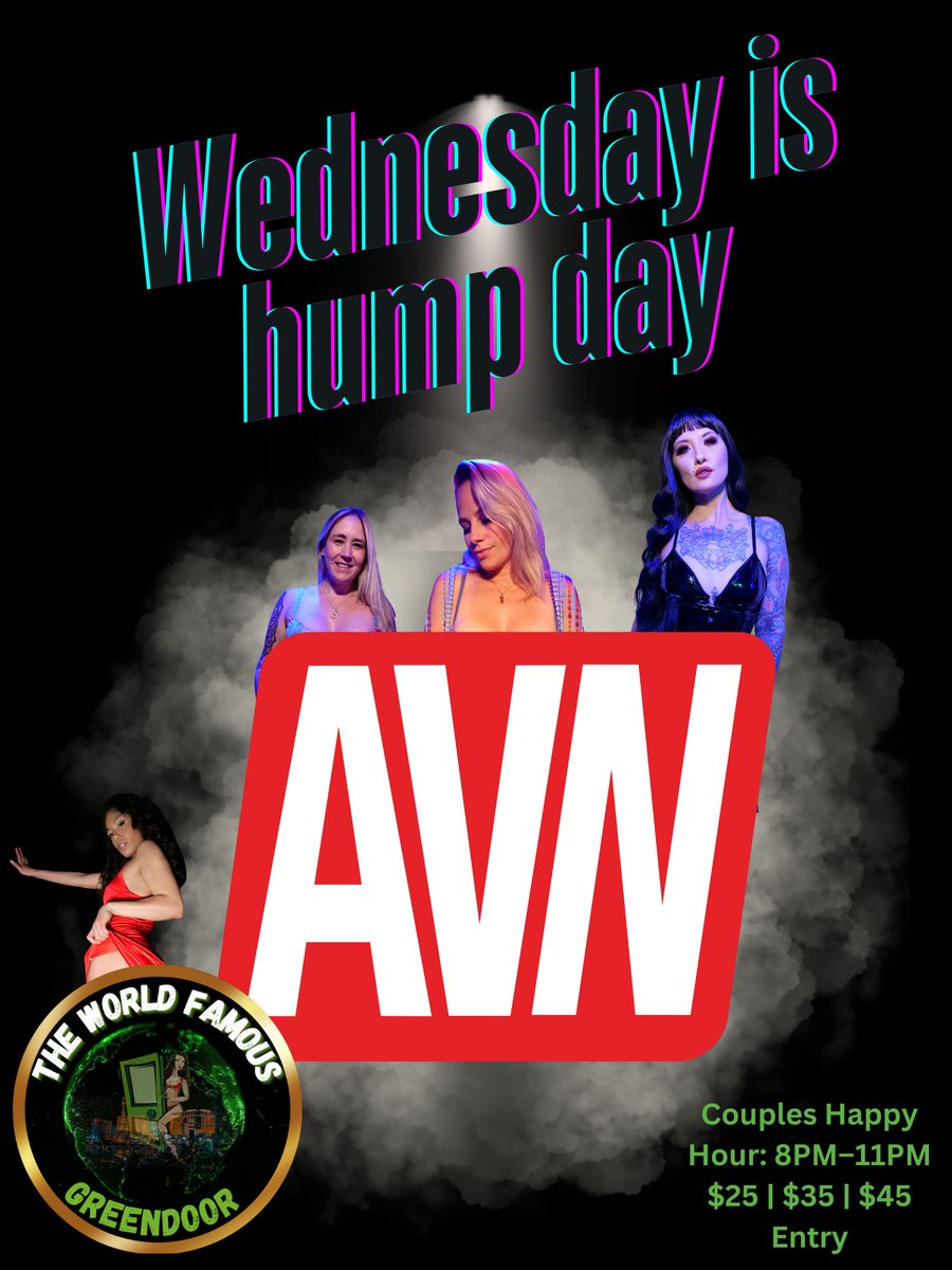 WEDNESDAY IS HUMP DAY AT THE GREEN DOOR

AVN Week energy is already in the air and it’s only Wednesday. The city’s buzzing, the crowd feels different, and everyone’s out early looking for something fun before the weekend goes full chaos. This is the night to tap in before things