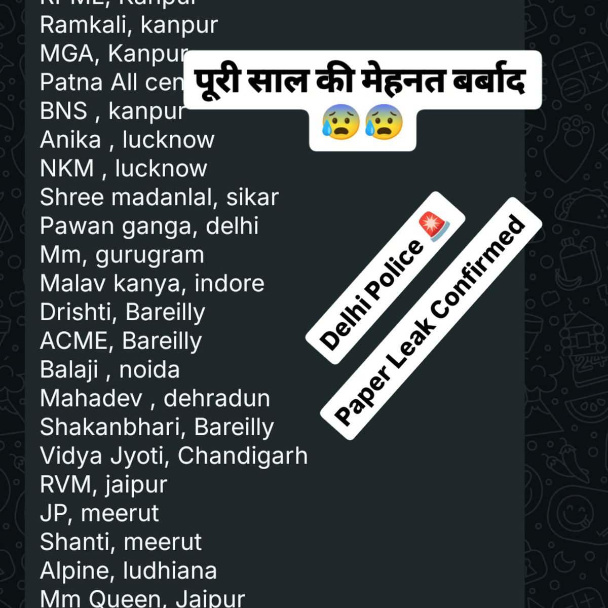 ___Sanki____'s tweet photo. Delhi Police recruitment must be clean and transparent.
Paper चोरी is killing trust in the system.

Strict investigation and re-exam needed.

#Delhi_Police_Scam #PaperChori
@DelhiPolice @narendramodi @AmitShah @SSC_GoI @LtGovDelhi @LokNiwasDelhi @cpdelhi @BhimBassi https://t.co/KC6W1iOZw8