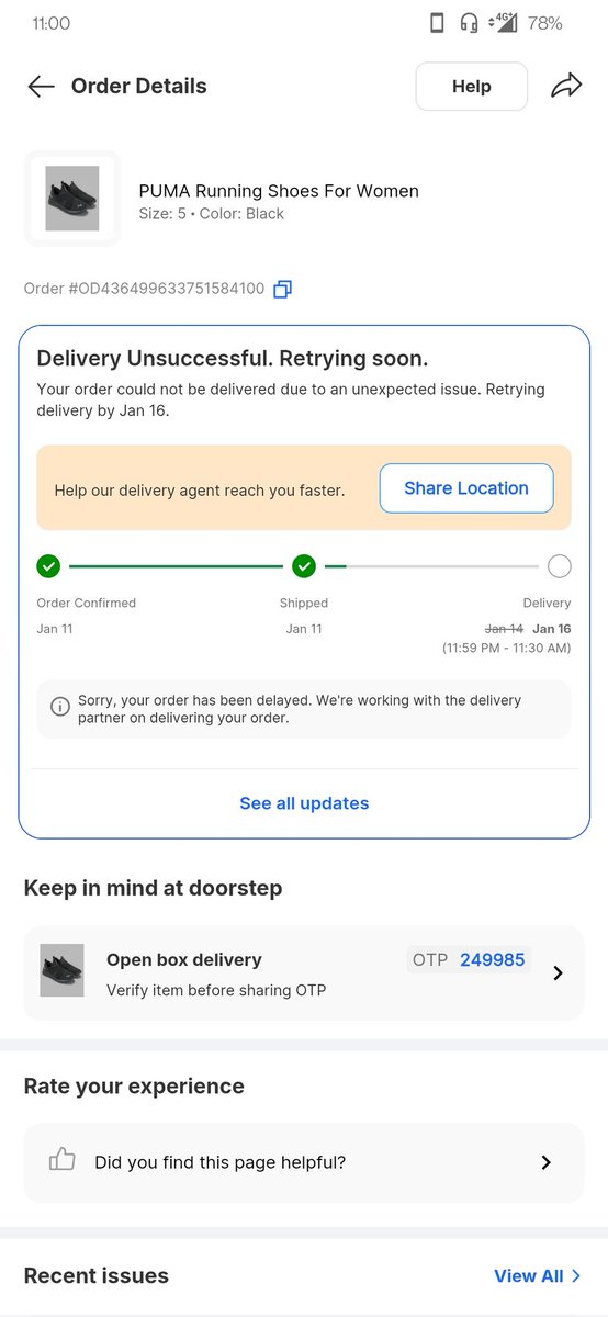 This is a thread of my tiredness by calling <a href="/Flipkart/">Flipkart</a>  <a href="/flipkartsupport/">FlipkartSupport</a>    Customer care
I have booked puma shoes it supposed to deliver on 14th jan 2026