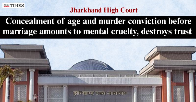scconline_'s tweet photo. harkhand High Court: Concealment of age and murder conviction before marriage amounts to mental cruelty, destroys trust
Read More Here- https://t.co/Mp1JgOn7vt
#JharkhandHighCourt #concealmentofage #convictioninmurdercase #Cruelty #dissolutionofmarriage #FamilyCourtappeal https://t.co/T7jPH39NjM