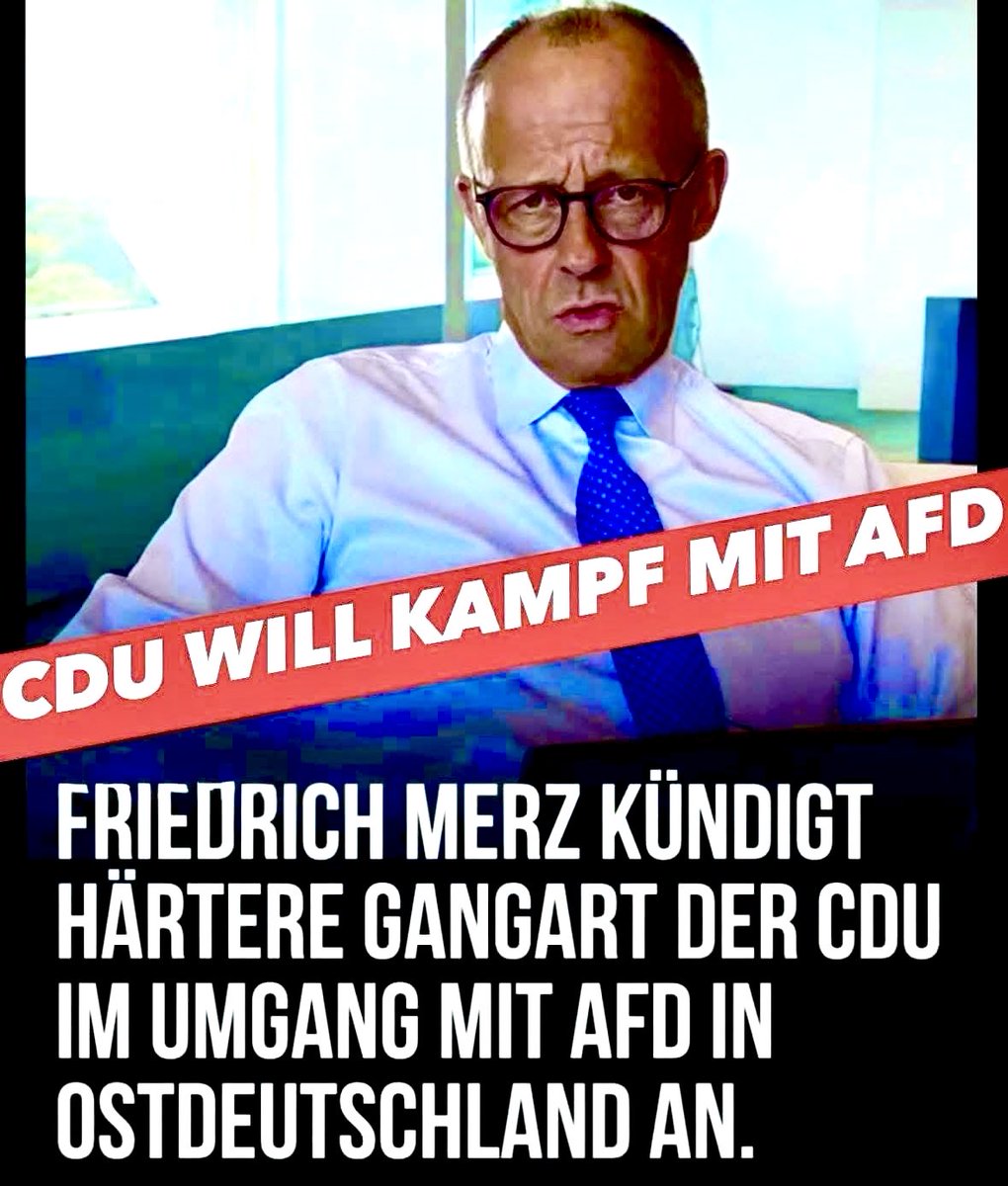 MaDeOHV's tweet image. Im Osten wählt jeder aufrichtige Mensch die AfD, keiner hat noch Interesse an einer CDU, in welcher Typen wie Merz, Günther, Wüst etc ihre linksgrünen Phantasien ausleben….