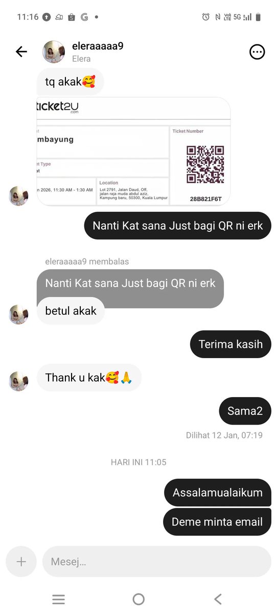 IniAlalalannn's tweet image. ada orang kena scam booking Rembayung 🤣😭 tapi agak-agak la kawan tu bagi QR code ticket2u pun kau percayaaaa