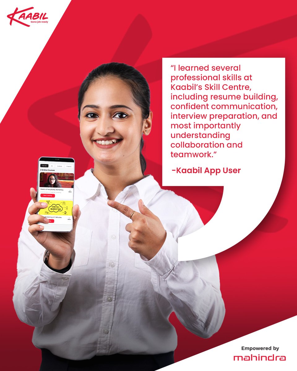 kaabilprogram's tweet photo. Women moving closer to their career goals means everything to us.
With over 1 lakh+ App downloads, Kaabil continues to grow with the support of women across the country.

Download the app today! (Link in Bio)

#Kaabil #workingwomen #jobsearch #BanoJobReady #recruiters https://t.co/N0bPfj2MYz