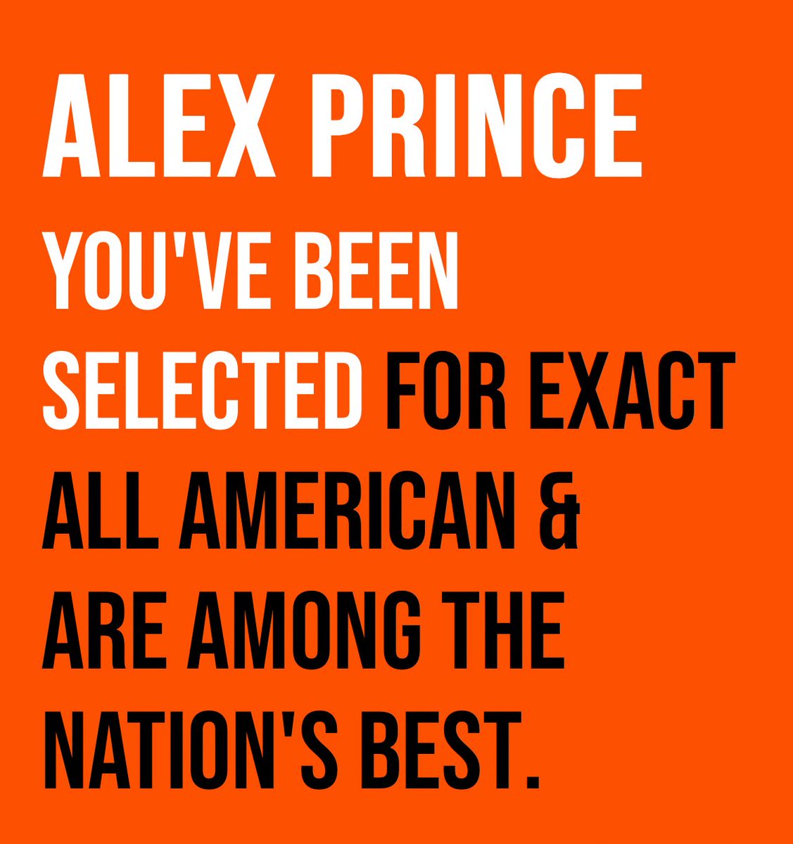 AlexPrince_52's tweet photo. Honored to be selected as an EXACT All American following my performance at the EXACT Showcase Camp at Pacific University this past December.

Huge thank you to the college coaches who evaluated and nominated me, and to @EXACTSports for this recognition.

@CoachJCraft 
@Rude_WUBearcats