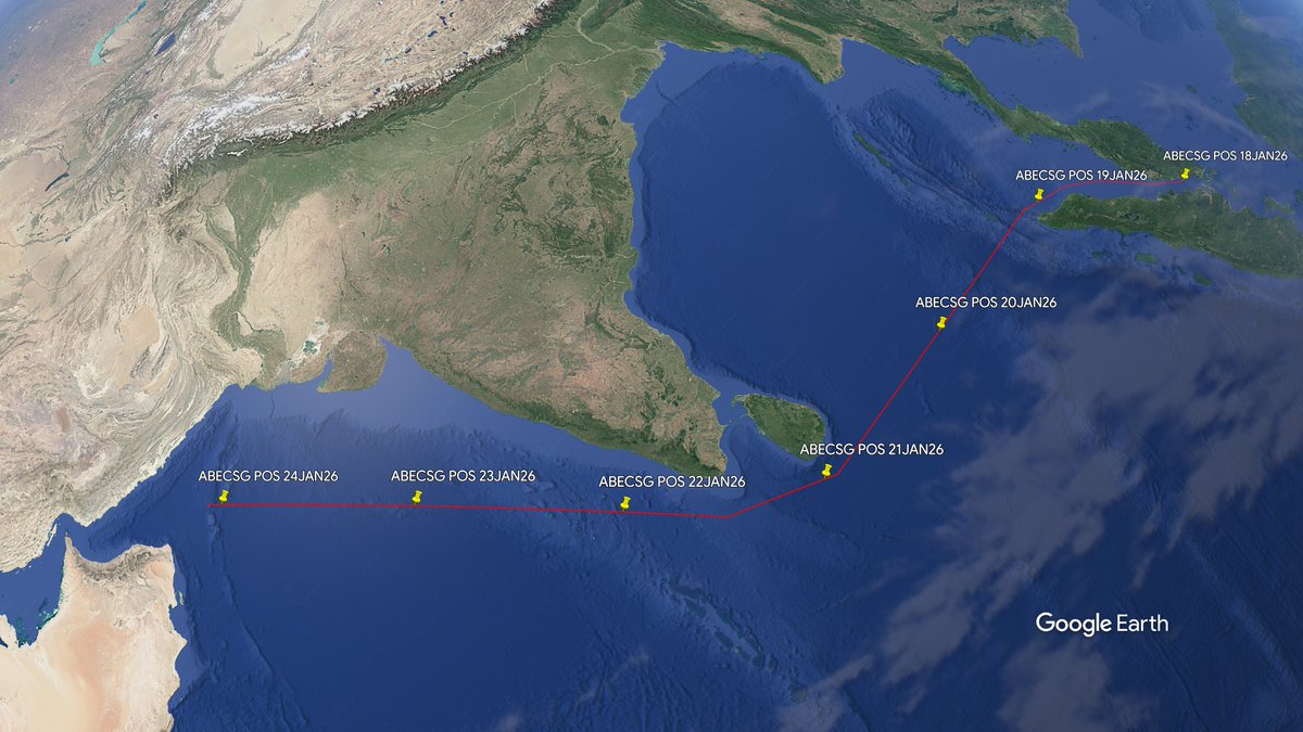 FaytuksNetwork's tweet image. Our team's prediction also has the USS Abraham Lincoln Carrier Strike Group (CSG-3) arriving in the north Arabian Sea on SAT 24JAN26 if the current speed of ~20kts is maintained.

h/t @andynovy and others.