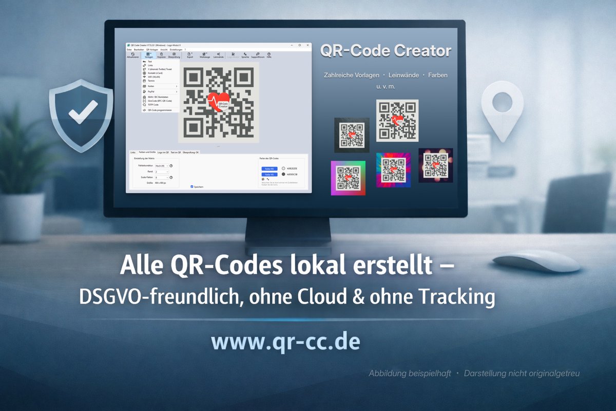 QR-Codes lokal erstellen – ohne Cloud &amp; ohne Tracking.
Der QR-Code Creator steht für volle Kontrolle, einfache Bedienung und DSGVO-freundliches Arbeiten.

👉 qr-cc.de

#QRCodeCreator #LokaleSoftware #OhneCloud #DSGVO #NoCode #DesignTools #Software #MadeInGermany