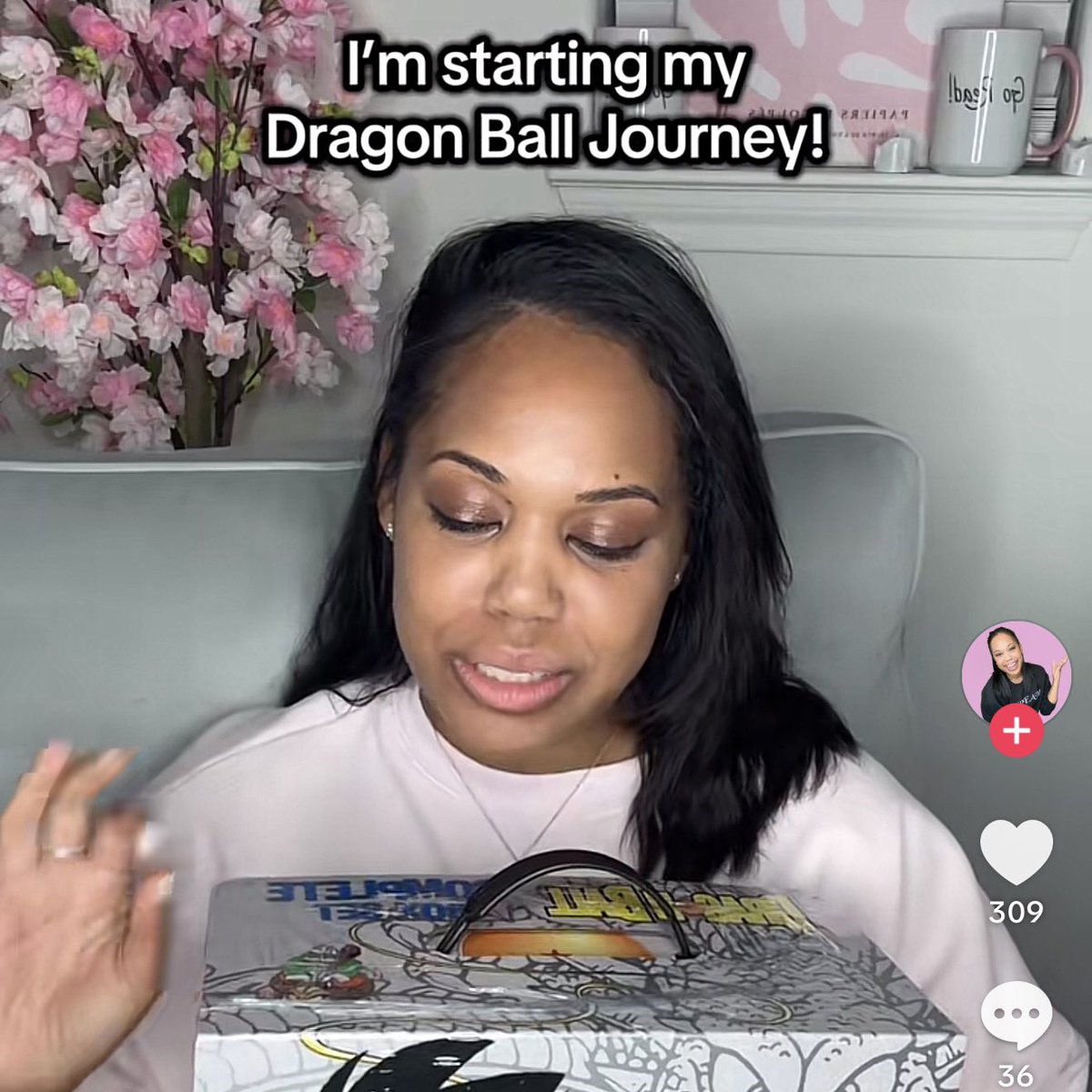 DBZimran's tweet image. Girl starts Dragon Ball from chapter 1, comment section telling her to skip to DBZ 🤦‍♂️