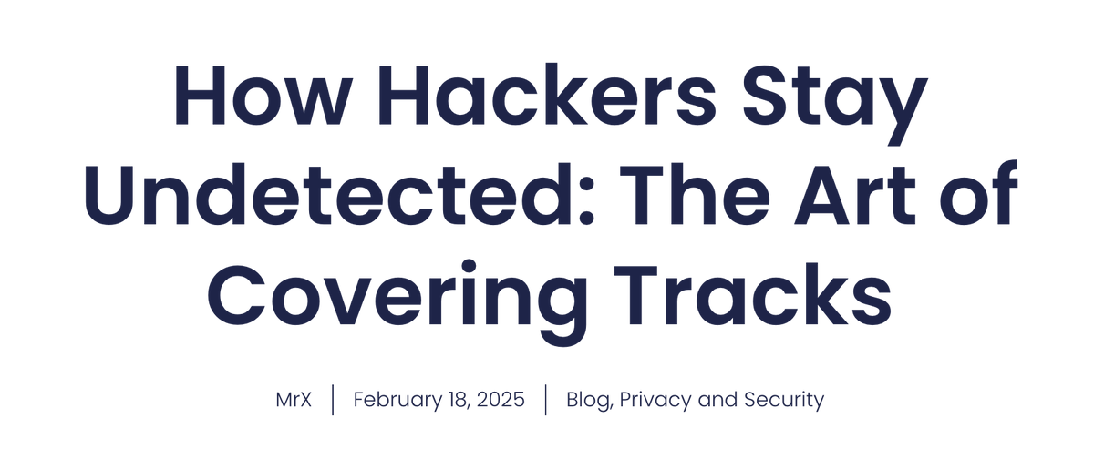 hetmehtaa's tweet photo. How Hackers Stay Undetected
https://t.co/OoZfA0XIKU https://t.co/sSglukjhGB