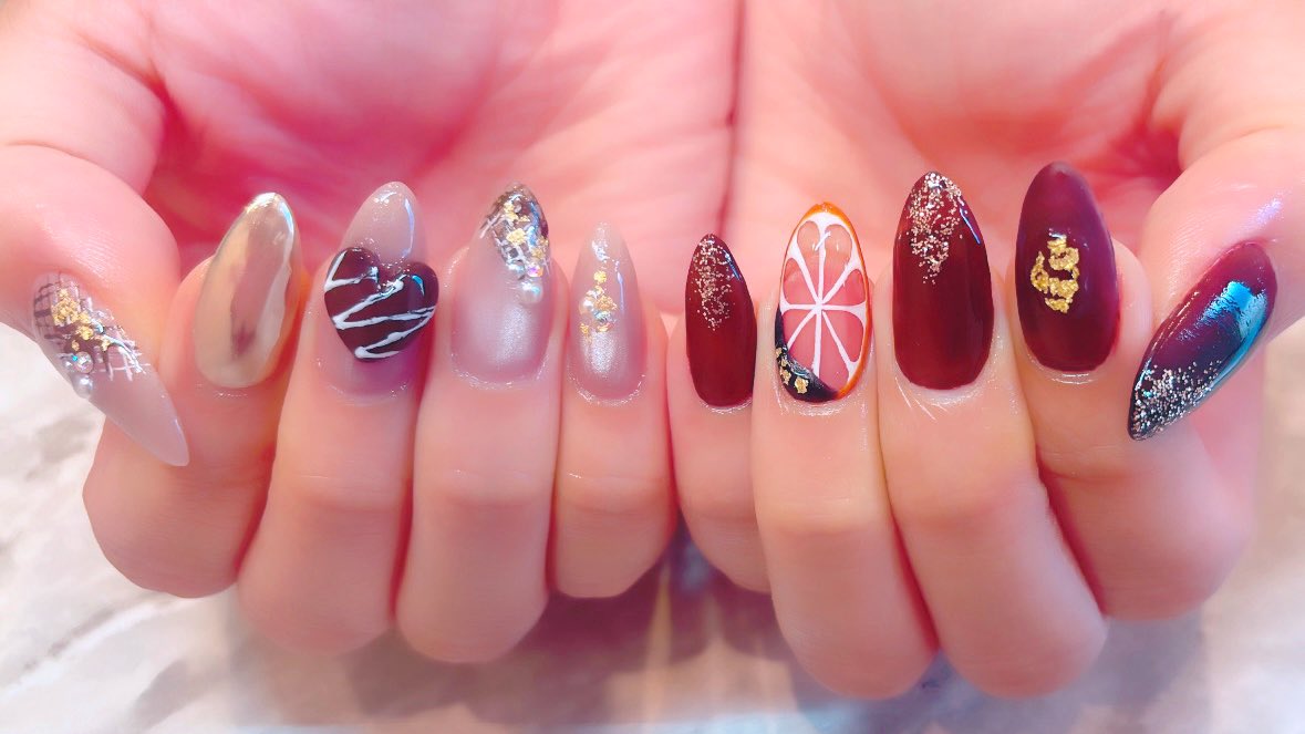 Rumi_Bounty's tweet photo. オランジェットモチーフかわいーー🍊🍫

#valentinenails #ValentinesDay2026 https://t.co/bwMZAur7dQ
