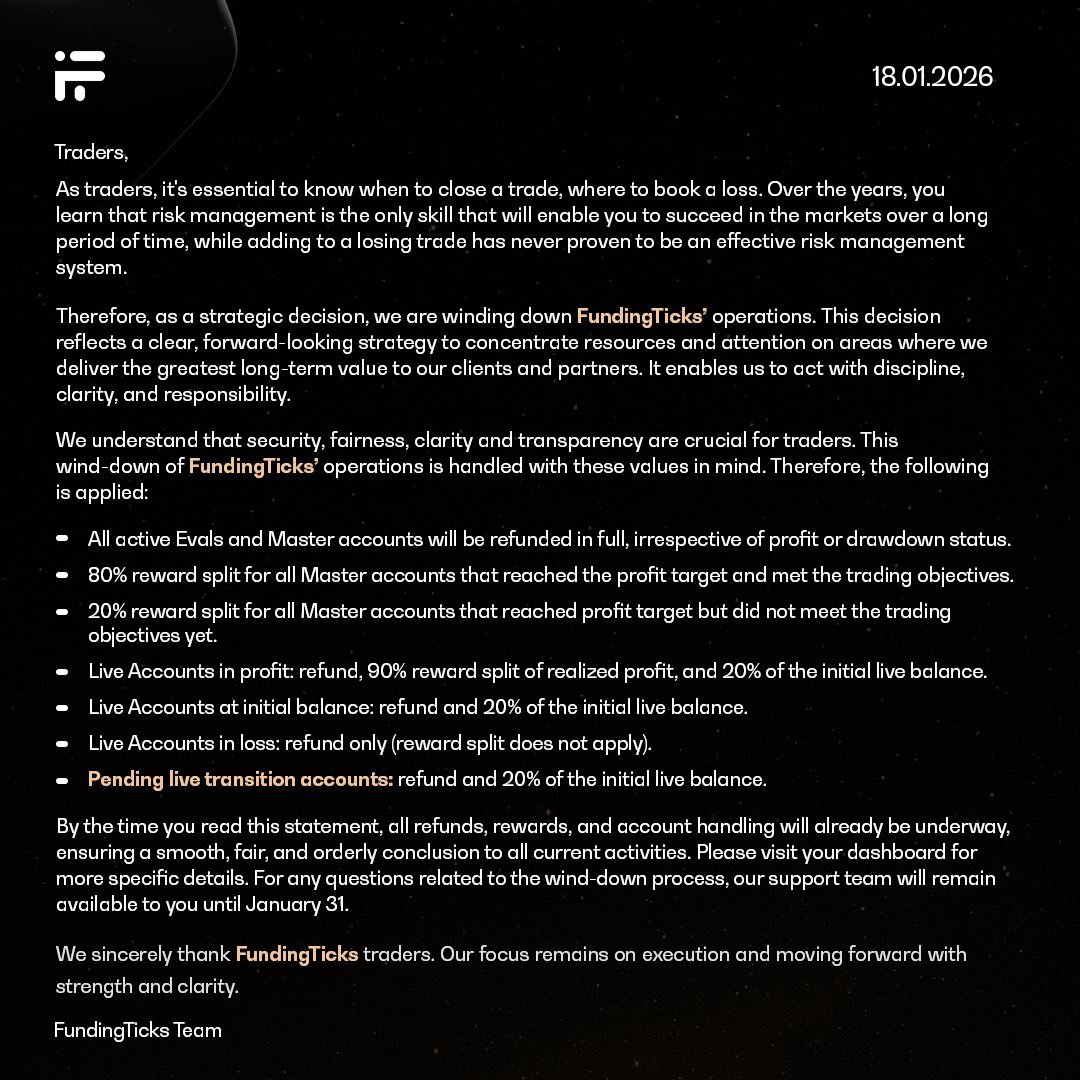 🚨 FundingTicks just closed down!