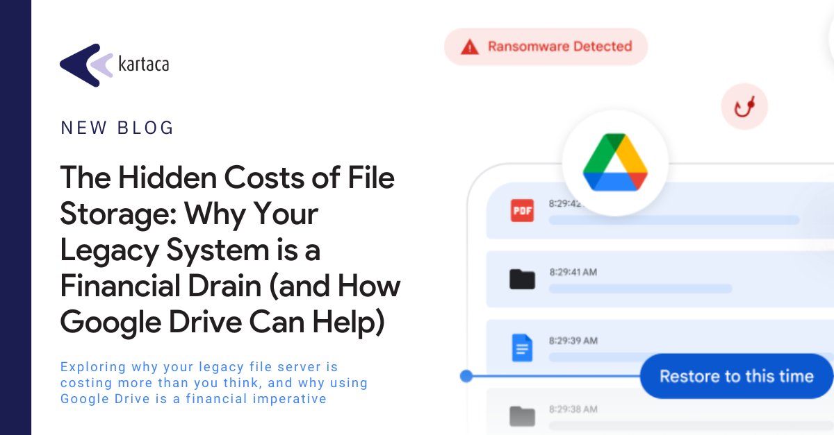 Legacy storage bleeds money through refresh cycles, dark capacity, VPN friction, downtime risk, and energy costs never show up on the invoice. For finance and IT leaders, standing still isn't conservative anymore. #GoogleDrive flips the model 👉 kartaca.com/en/why-your-le…

#kartaca