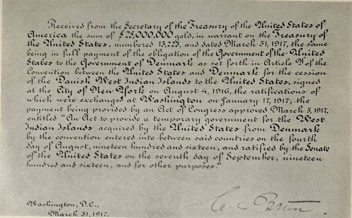 CharlesRume's tweet image. ‼️What Trump does not want to remember is that in 1916, Denmark sold the Danish West Indies to the United States, and the colony became the U.S. Virgin Islands.

The United States feared that Germany would take control of the islands. In exchange, the United States recognized…