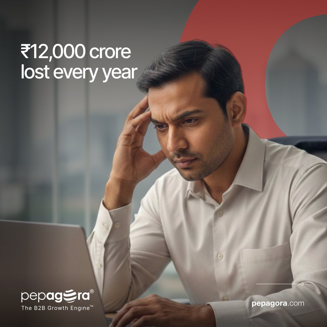 Pepagora's tweet photo. ₹12,000 crore lost to business fraud. 67% of companies already impacted.

Reduce risk. Build credibility. Protect margins.

Start trade only with verified partners: https://t.co/sDRC50p7u5 

#TradeSafety #FraudPrevention #B2BFraudStats #VerificationMatters #Pepagora https://t.co/x2fohfwTx2