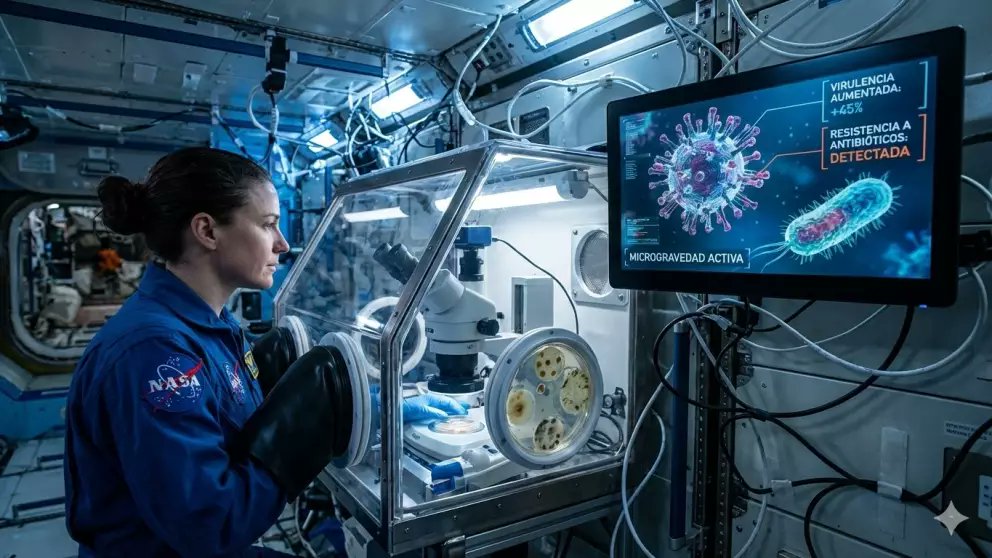 AztecaNoticias's tweet photo. ¡#Microbios sin gravedad!
Descubre el motivo detrás de los #virus y las #bacterias en el #espacio y que mutan en la Estación Espacial Internacional.
https://t.co/mrvOyWeNnM https://t.co/VaG1Chnxxe